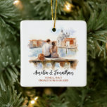 Ornamento De Cerâmica Casal de Veneza Itália Watercolor Viagem<br><div class="desc">Casal em Veneza Itália | Ornamento cerâmico por Viagem de Aquarelas. Personalize com seu próprio texto. Este é mais um Design original de 100% de Hamster. #TravelSouvenirCerâmicaOrnaments,  #HandmadeCerâmicaTravelKeepsakes,  #DestinationThemedCerâmicaOrnaments,  #CerâmicaOrnamentsForTravelLovers,  #UniqueTravelGiftOrnaments,  #CustomTravelCeramics,  #TravelInspirouCerâmicaDecorations,  #WorldTravelCerâmica Coletivos,  #CerâmicaOrnamentsForTravelers,  #PersonalisedTravelCerâmicaOrnaments</div>
