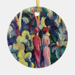 Ornamento De Cerâmica Casal na Trilha da Floresta por August Macke