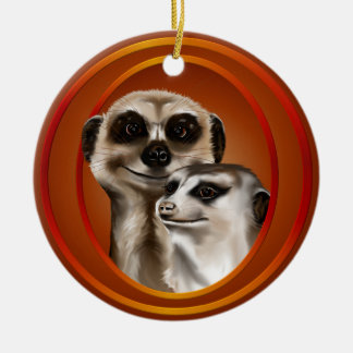 Ornamento De Cerâmica Casal-Ornamento de Meerkat