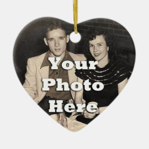 Ornamento De Cerâmica Casal para Namorados para sempre personalizado