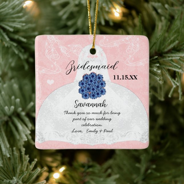 Ornamento De Cerâmica Casamento de Bridesmaid de Casamento - Você Escolh (Árvore)