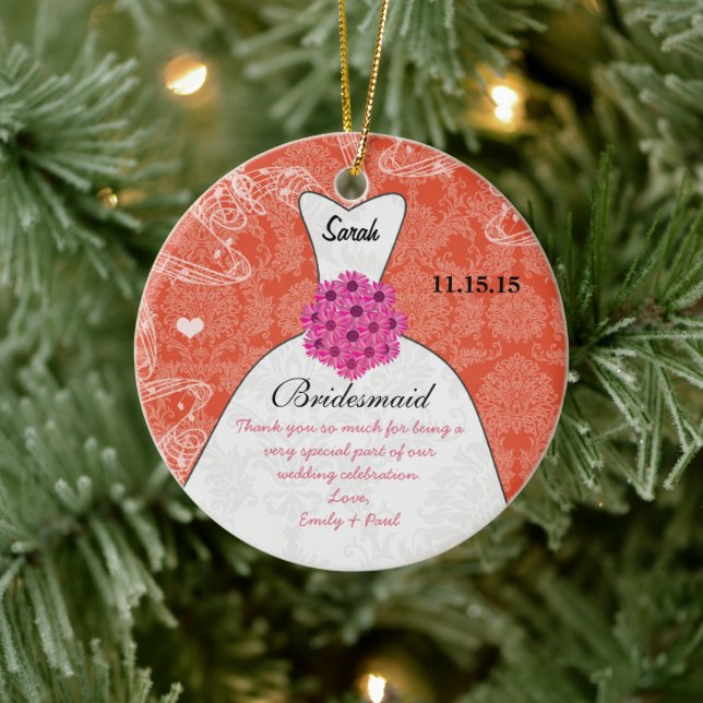 Ornamento De Cerâmica Casamento de Bridesmaid de Casamento - Você Escolh (Árvore)
