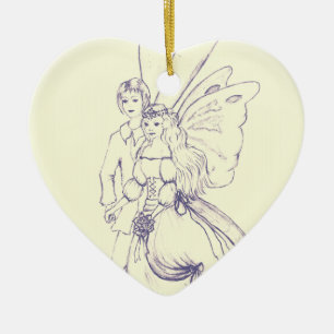 Ornamento De Cerâmica Casamento de fadas