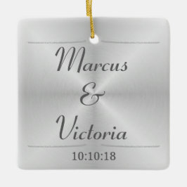 Ornamento De Cerâmica Casamento de metal com escovas modernas