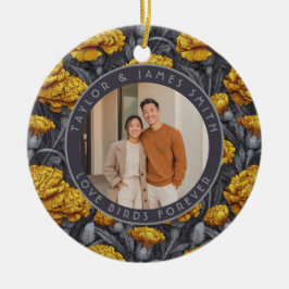Ornamento De Cerâmica Casamento de Primavera Estético com Cravo Personal