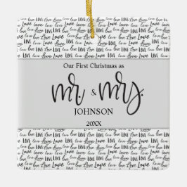 Ornamento De Cerâmica Casamento de rua de Natal personalizado