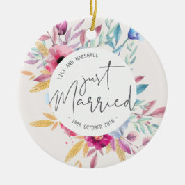 Ornamento De Cerâmica Casamento Elegante Recém-Casados | Ornamentação de