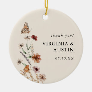 Ornamento De Cerâmica Casamento Floral Boho