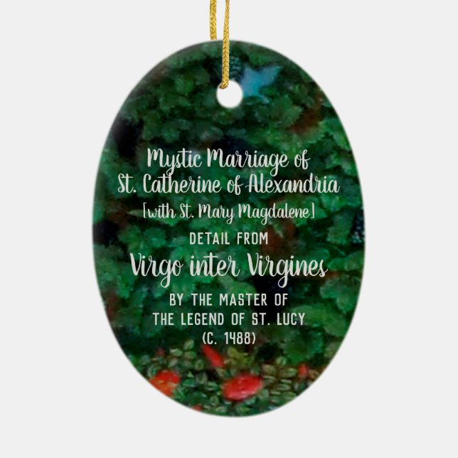 Ornamento De Cerâmica Casamento místico de Ruas. Catherine de Alexandria (Verso)