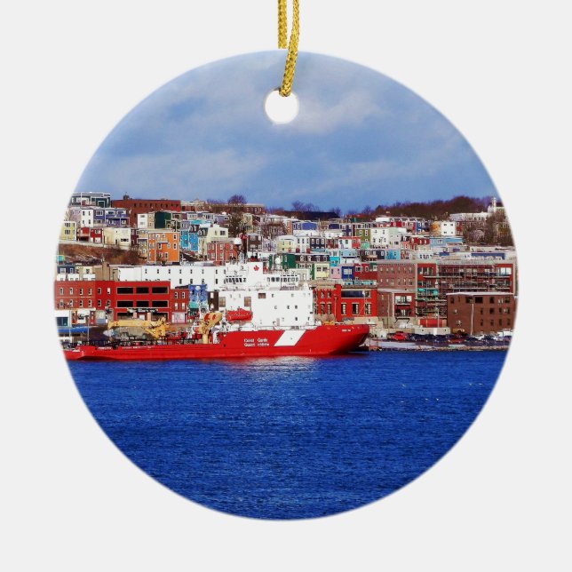 Ornamento De Cerâmica Casas de Jellybean na Rua. (Frente)