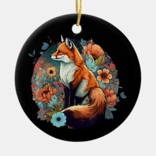 Ornamento De Cerâmica Casinha Bonita Estética Floral Raposa Meninas Mulh