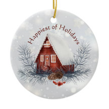 Casinha de inverno encantadora personalizada Natal