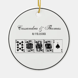 Ornamento De Cerâmica Casino Night Poker Royal Hetero Flush Spades