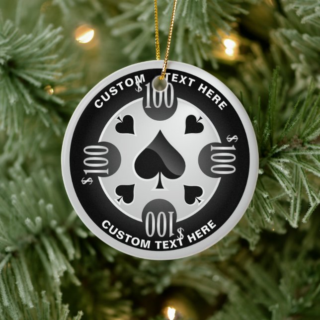 Ornamento De Cerâmica Casino Personalizado Poker Chip Christmas (Árvore)