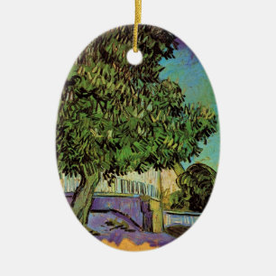 Ornamento De Cerâmica Castanheira em Flor por Vincent van Gogh