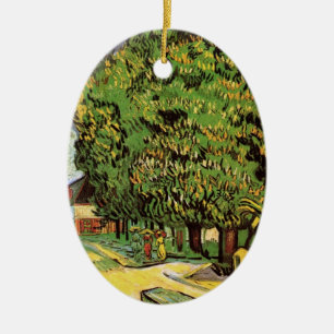 Ornamento De Cerâmica Castanheiras em Flor por Vincent van Gogh
