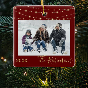 Ornamento De Cerâmica Castanho avermelho   DOURADO   Árvore de Natal de 