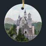 Ornamento De Cerâmica Castelo alemão Fairytale<br><div class="desc">Este castelo,  o Castelo Neuschwanstein,  está localizado no sudoeste da Baviera,  Alemanha. Tem um olhar de conto de fadas,  já que se situa acima do campo,  perto da fronteira austríaca. É um castelo romântico construído no século XIX pelo rei Ludwig II da Baviera nas ruínas de dois castelos medievais.</div>