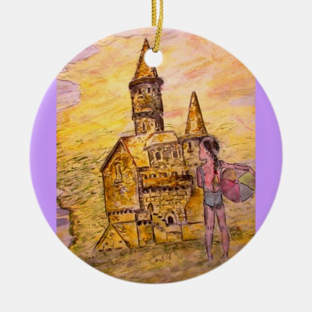 Ornamento De Cerâmica castelo de areia gigante (Frente)