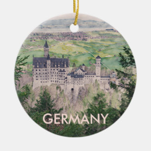 Ornamento De Cerâmica Castelo Retro Neuschwanstein na Alemanha