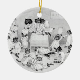 Ornamento De Cerâmica Cat Art de Louis Wain 1900
