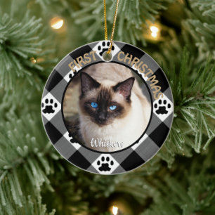 Ornamento De Cerâmica Cat First Christmas Keepape