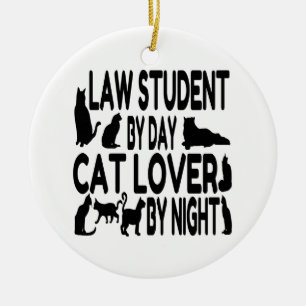 Ornamento De Cerâmica Cat Lover Law Student