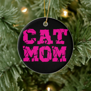 Ornamento De Cerâmica Cat Mãe