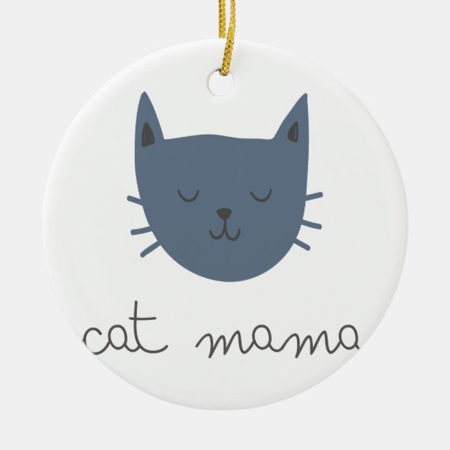 Ornamento De Cerâmica Cat Mama Ornament (Frente)