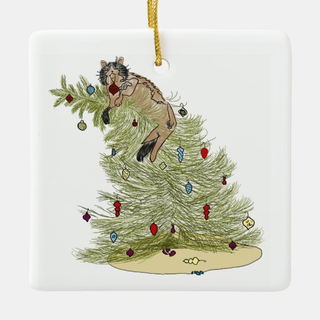 ORNAMENTO DE CERÂMICA CAT TREE ORNAMENT  (Frente)