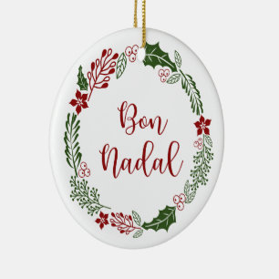 Ornamento De Cerâmica Catalunha Feliz Fúria de Natal, Bon Nadal