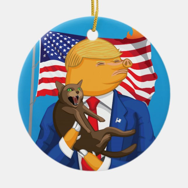 Ornamento De Cerâmica Catástrofe americana (Frente)