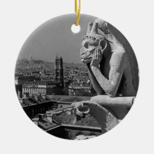 Ornamento De Cerâmica Catedral de Notre Dame Paris França Antiga pensado