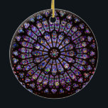 Ornamento De Cerâmica Catedral de Notre Dame, Rosa de Paris<br><div class="desc">Uma bela foto da Rosa Notre Dame na Catedral de Paris Notre Dame.</div>