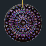 Ornamento De Cerâmica Catedral de Notre Dame, Rosa de Paris<br><div class="desc">Uma bela foto da Rosa Notre Dame na Catedral de Paris Notre Dame.</div>
