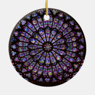 Ornamento De Cerâmica Catedral de Notre Dame, Rosa de Paris