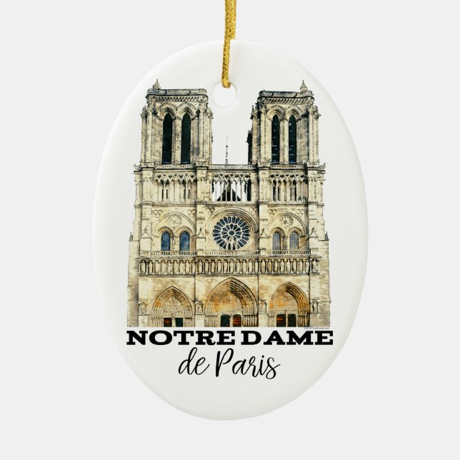 Ornamento De Cerâmica Catedral francesa Notre-Dame de Paris Souvenir (Frente)