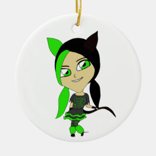 Ornamento De Cerâmica catgirl chibi