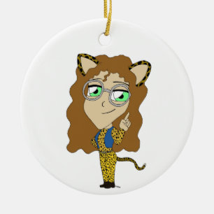 Ornamento De Cerâmica catgirl chibi