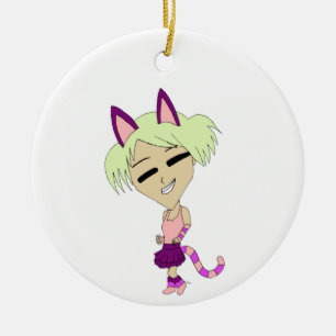 Ornamento De Cerâmica catgirl chibi