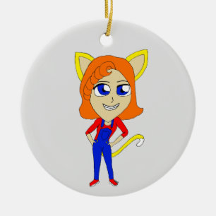 Ornamento De Cerâmica catgirl chibi