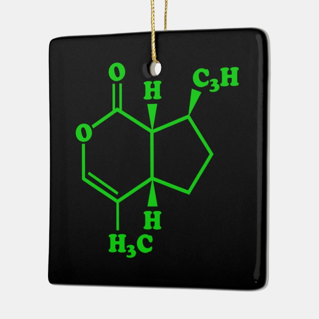 Ornamento De Cerâmica Catnip Nepetalactona Fórmula Química Molecular (Esquerda)
