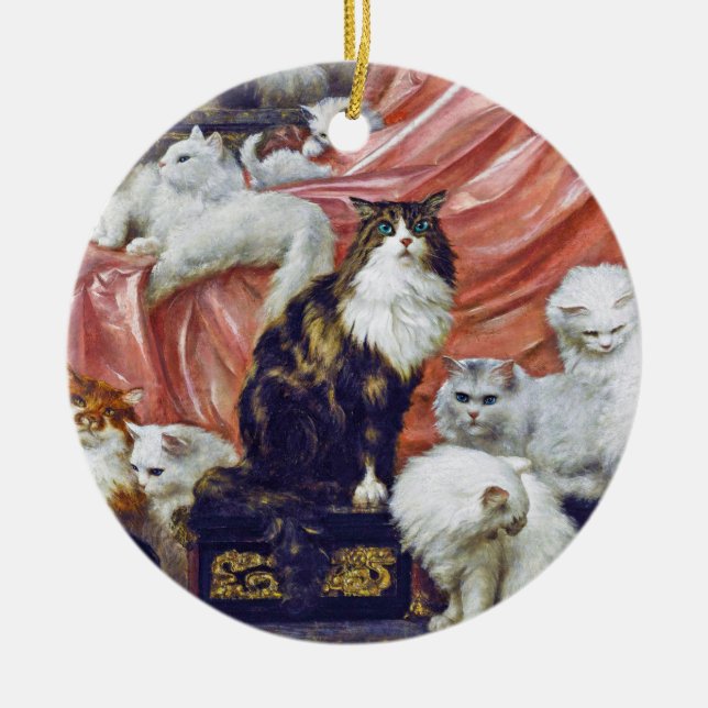 Ornamento De Cerâmica Cats (Amantes da Minha Esposa), Carl Kahler (Frente)