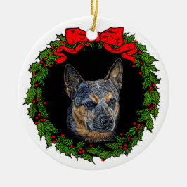 Ornamento De Cerâmica Cattledog Art de Glenda S. Harlan