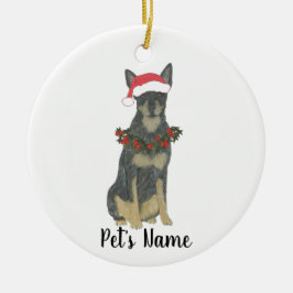 Ornamento De Cerâmica Cattledog Heeler Azul de Natal