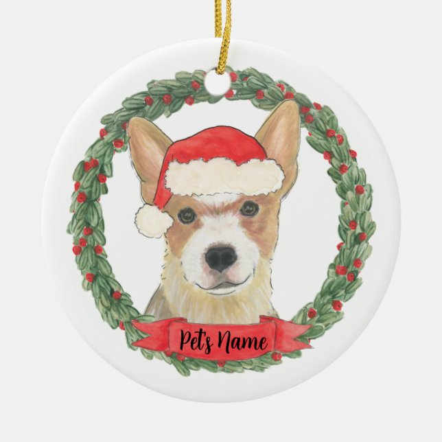Ornamento De Cerâmica Cattledog Red Heeler Personalizado (Frente)