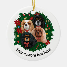 Ornamento De Cerâmica Cavaleiro de Natal Personalizado King Spaniel