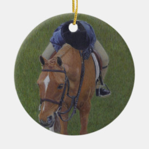 Ornamento De Cerâmica Cavaleiro e pônei equestres novos