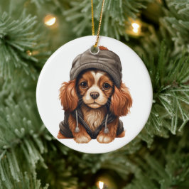 Ornamento De Cerâmica Cavaleiro Personalizado King Charles Spaniel Dog A