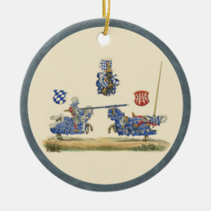 Ornamento De Cerâmica Cavaleiros Jousting - tema medieval